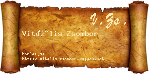 Vitális Zsombor névjegykártya